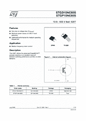 DataSheet STGD10NC60S pdf
